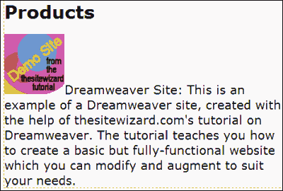 Placement of the image before alignment is specified in Dreamweaver