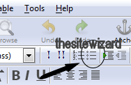 Unordered lists toolbar button in KompoZer