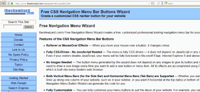 thesitewizard.com's CSS Navigation Menu Wizard